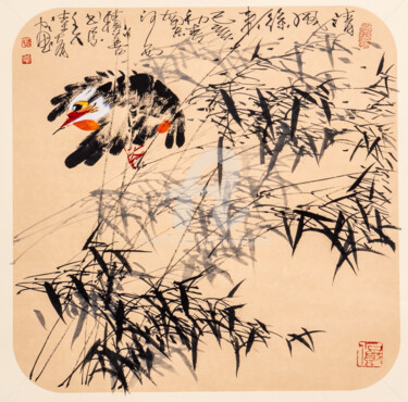 Pittura intitolato "Fresh wind and slow…" da Dayou Lu, Opera d'arte originale, pigmenti
