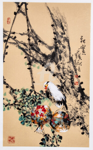 Malerei mit dem Titel "Harvest in the Autu…" von Dayou Lu, Original-Kunstwerk, Pigmente