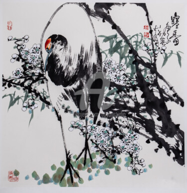 Painting titled "Fragrance of Plum B…" by Dayou Lu, Original Artwork, Ink
