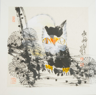 Pittura intitolato "Night god 夜神 （No.19…" da Dayou Lu, Opera d'arte originale, pigmenti