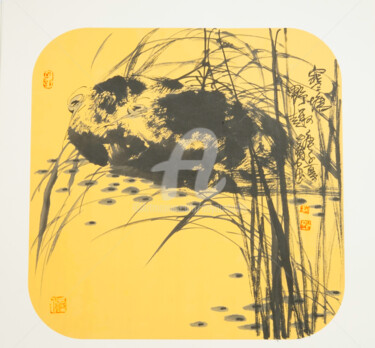Malerei mit dem Titel "Wild fun in the col…" von Dayou Lu, Original-Kunstwerk, Pigmente
