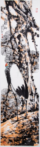 Pintura titulada "Listen to the Pine…" por Dayou Lu, Obra de arte original, Tinta