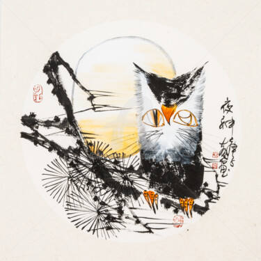 Painting titled "Night god 夜神 （No.19…" by Dayou Lu, Original Artwork, Pigments