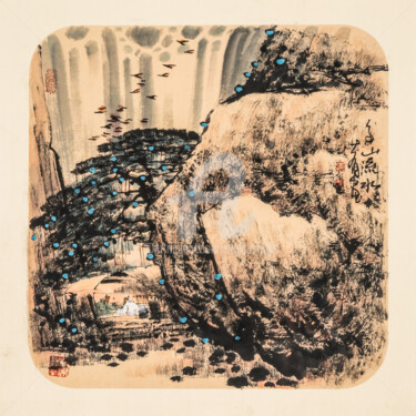 Pintura titulada "High mountain and l…" por Dayou Lu, Obra de arte original, Pigmentos