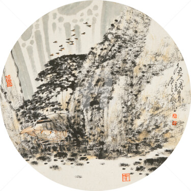 Peinture intitulée "Poetic life  唐人诗意 （…" par Dayou Lu, Œuvre d'art originale, Pigments