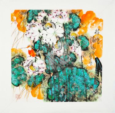 "Fun in the lotus po…" başlıklı Tablo Dayou Lu tarafından, Orijinal sanat, Pigmentler