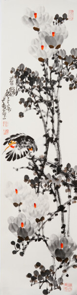 Painting titled "Spring 春 （No.190120…" by Dayou Lu, Original Artwork, Pigments