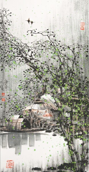 Ζωγραφική με τίτλο "No title 无题 （No.190…" από Dayou Lu, Αυθεντικά έργα τέχνης, Χρωστικές ουσίες