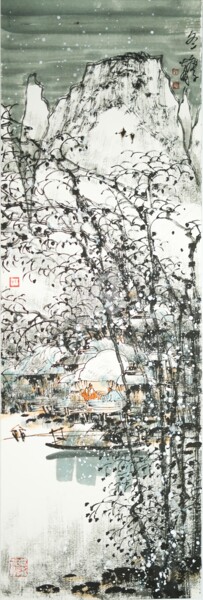 Pittura intitolato "Winter time 冬 （No.1…" da Dayou Lu, Opera d'arte originale, pigmenti