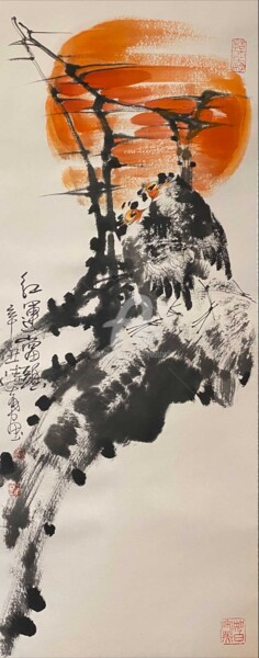 Painting titled "Good luck is coming…" by Dayou Lu, Original Artwork, Pigments