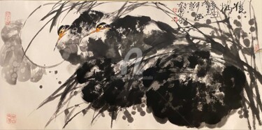 Peinture intitulée "Double miss 双栖 （No.…" par Dayou Lu, Œuvre d'art originale, Pigments