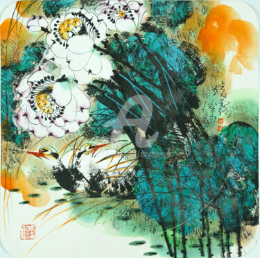 Painting titled "Clear dew 清露 （No.19…" by Dayou Lu, Original Artwork, Pigments
