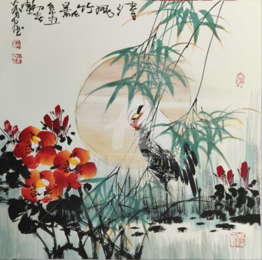 Malerei mit dem Titel "Cool wind through b…" von Dayou Lu, Original-Kunstwerk, Pigmente