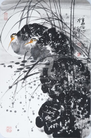 Painting titled "Double miss 双思 （No.…" by Dayou Lu, Original Artwork, Pigments