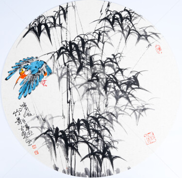 Pintura intitulada "Clear wind and Bamb…" por Dayou Lu, Obras de arte originais, Pigmentos