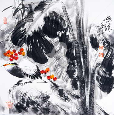Malerei mit dem Titel "No Title 无题 （No.190…" von Dayou Lu, Original-Kunstwerk, Pigmente