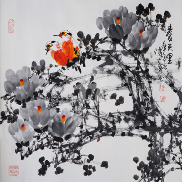 Peinture intitulée "Spring time 春天里 （No…" par Dayou Lu, Œuvre d'art originale, Pigments