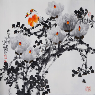 Peinture intitulée "Spring time 春天里 （No…" par Dayou Lu, Œuvre d'art originale, Pigments
