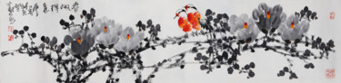 Painting titled "Spring brings good…" by Dayou Lu, Original Artwork, Pigments