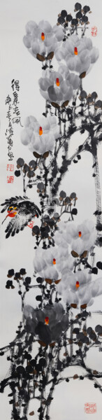 Картина под названием "Spring brings good…" - Dayou Lu, Подлинное произведение искусства, Пигменты