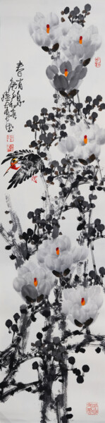 Painting titled "Spring message 春消息…" by Dayou Lu, Original Artwork, Pigments
