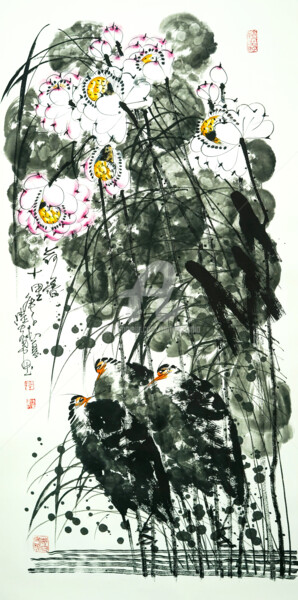 Painting titled "Long lasting fragra…" by Dayou Lu, Original Artwork, Pigments