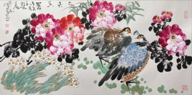 Painting titled "National beauty and…" by Dayou Lu, Original Artwork, Pigments
