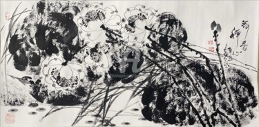 Malerei mit dem Titel "Zen mind in the pea…" von Dayou Lu, Original-Kunstwerk, Pigmente
