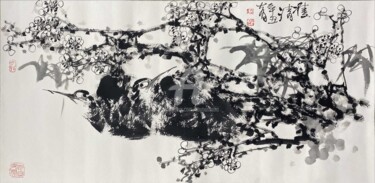 Pittura intitolato "Double fresh 双清（No.…" da Dayou Lu, Opera d'arte originale, pigmenti