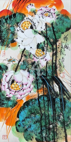Painting titled "Wind through the lo…" by Dayou Lu, Original Artwork, Pigments