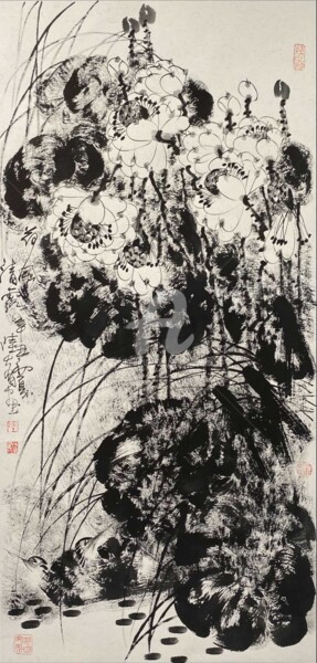 Painting titled "Wind through the lo…" by Dayou Lu, Original Artwork, Pigments