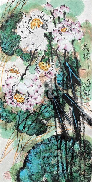 "Sense the Lotus 品荷…" başlıklı Tablo Dayou Lu tarafından, Orijinal sanat, Pigmentler