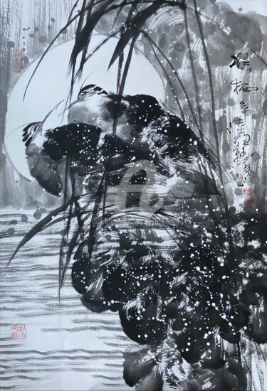 Painting titled "Loverly couple 双栖 （…" by Dayou Lu, Original Artwork, Ink