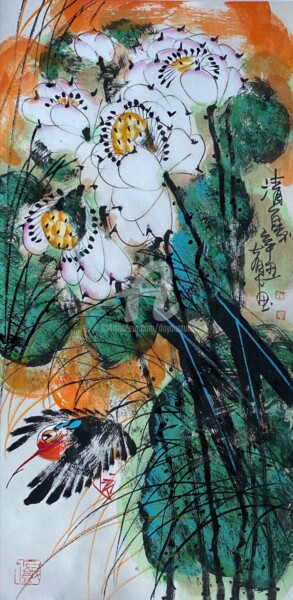 Painting titled "Cool summer 清夏 （No.…" by Dayou Lu, Original Artwork, Pigments