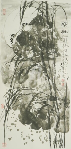 Pintura titulada "Double miss 双栖 （No.…" por Dayou Lu, Obra de arte original, Pigmentos