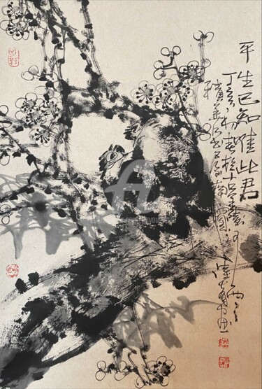 Malarstwo zatytułowany „Life long friends 平…” autorstwa Dayou Lu, Oryginalna praca, Pigmenty
