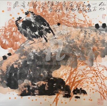 Peinture intitulée "In a conor of the w…" par Dayou Lu, Œuvre d'art originale, Pigments