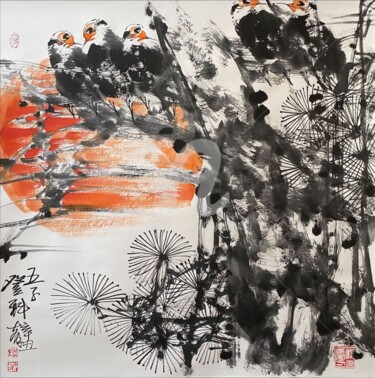 Painting titled "Achieving high endi…" by Dayou Lu, Original Artwork, Pigments