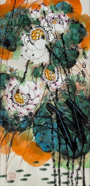 Painting titled "Summer time 夏日（No.1…" by Dayou Lu, Original Artwork, Pigments