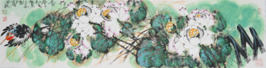 Ζωγραφική με τίτλο "Fragrance of lotus…" από Dayou Lu, Αυθεντικά έργα τέχνης, Χρωστικές ουσίες