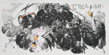 Pintura intitulada "Moon shadow in the…" por Dayou Lu, Obras de arte originais, Pigmentos