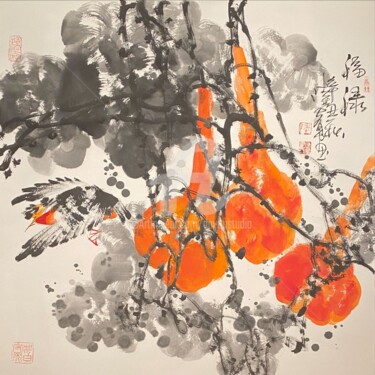 Painting titled "FloruitShow 福禄 （No.…" by Dayou Lu, Original Artwork, Pigments