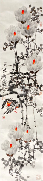 Painting titled "Pure white 玉洁 （No.1…" by Dayou Lu, Original Artwork, Pigments