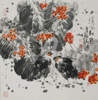 Malerei mit dem Titel "Autumn in South Yun…" von Dayou Lu, Original-Kunstwerk, Pigmente