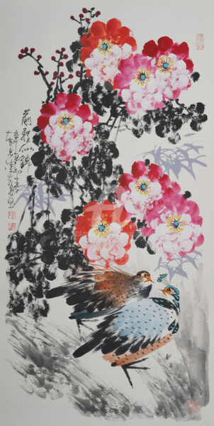 Malerei mit dem Titel "Bright future 前程似锦…" von Dayou Lu, Original-Kunstwerk, Pigmente