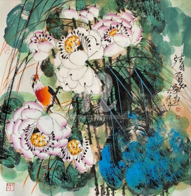 Painting titled "Fresh summer 清夏 （No…" by Dayou Lu, Original Artwork, Pigments