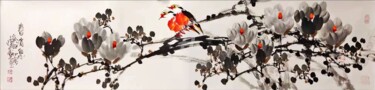 Peinture intitulée "Spring message 春消息…" par Dayou Lu, Œuvre d'art originale, Encre