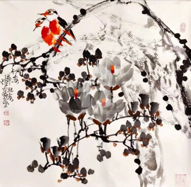 Painting titled "Early spring 初春 （No…" by Dayou Lu, Original Artwork, Pigments