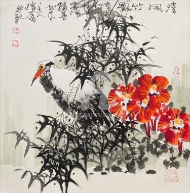 Pittura intitolato "Fresh wind through…" da Dayou Lu, Opera d'arte originale, pigmenti