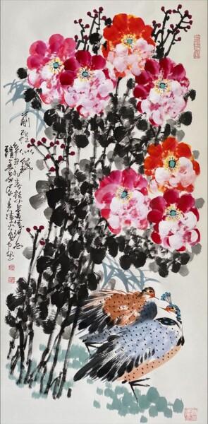 Malerei mit dem Titel "Bright future 前程似锦…" von Dayou Lu, Original-Kunstwerk, Pigmente
